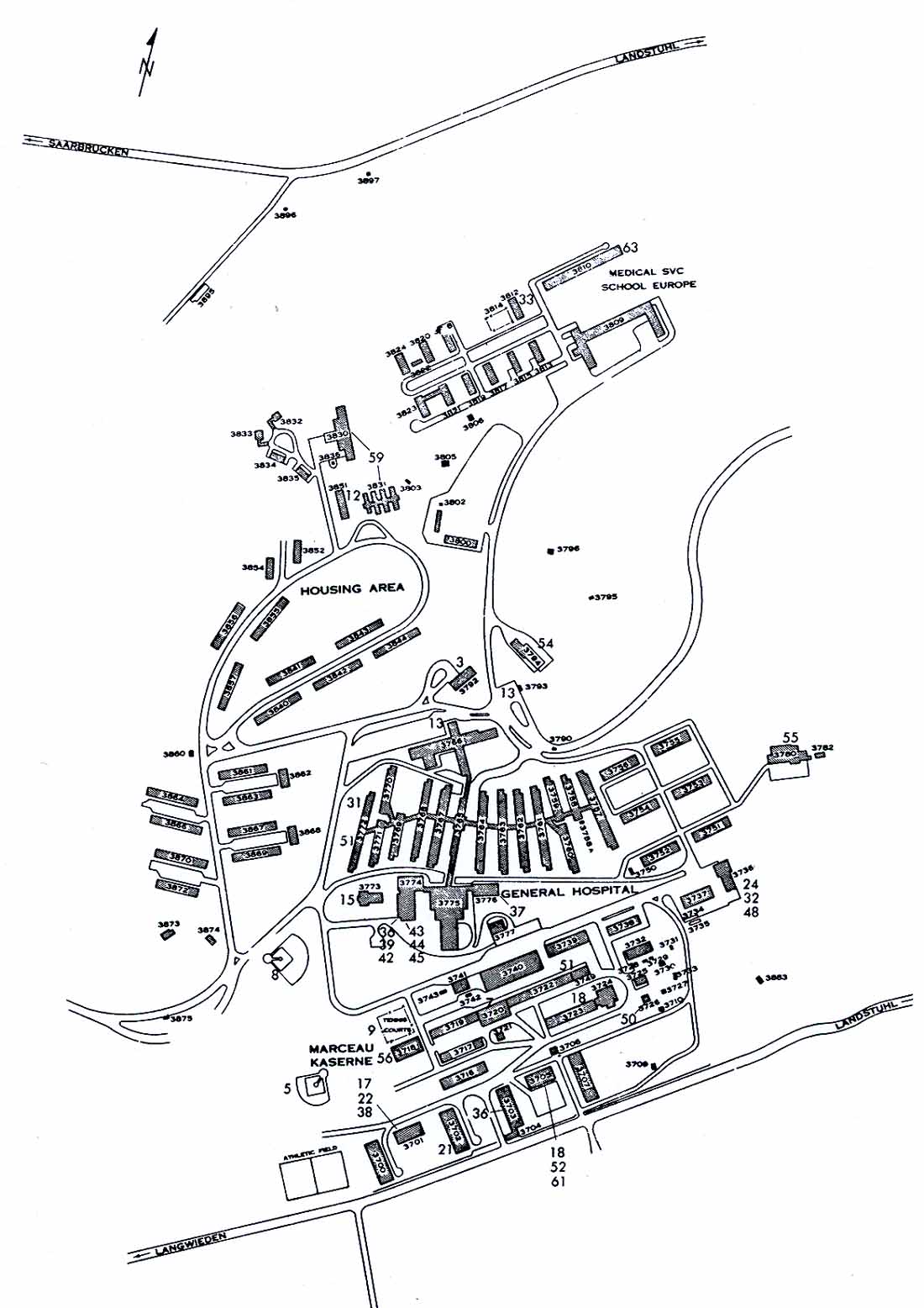 USAREUR Installation Maps Landstuhl late 1970s